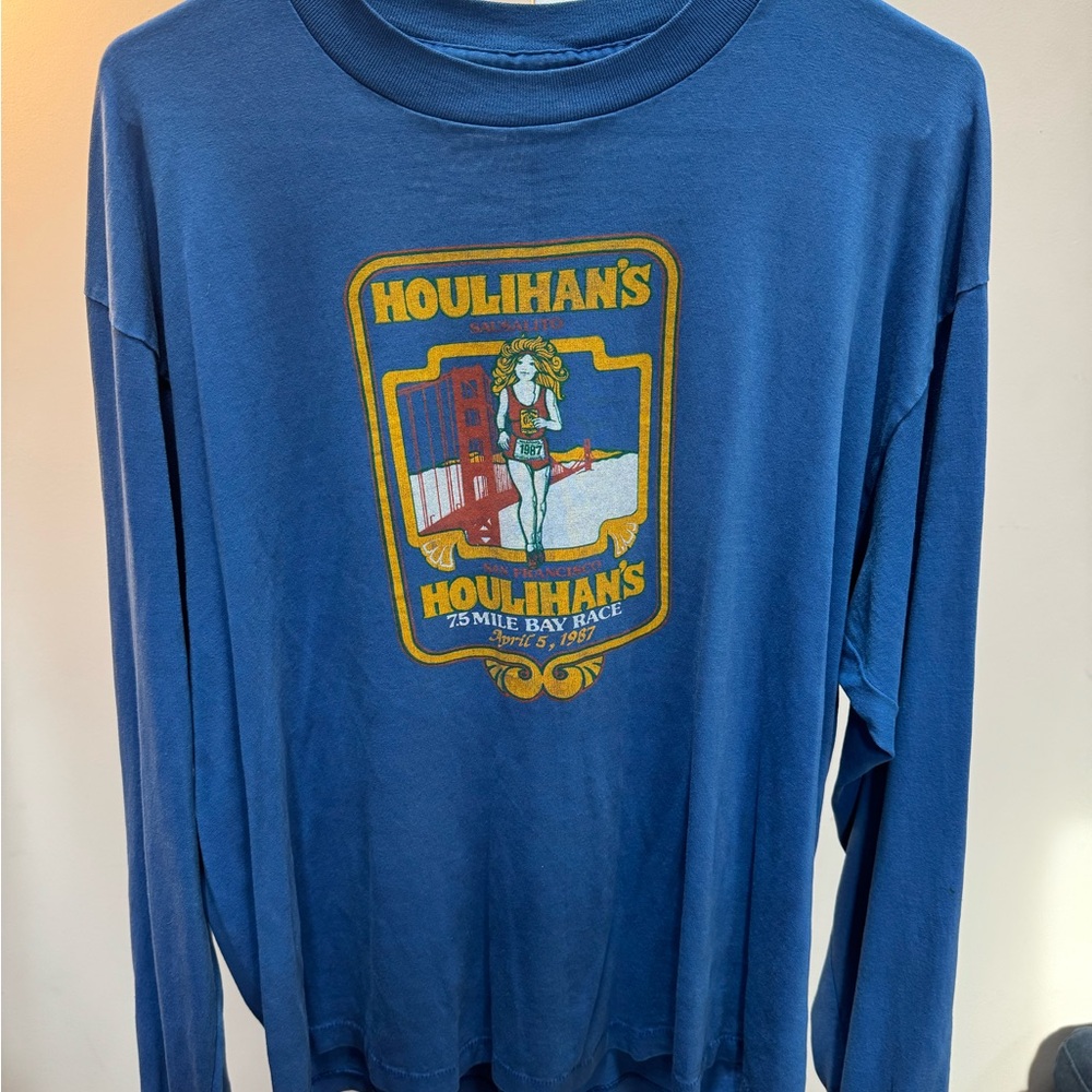 Blue Long Sleeve Graphic Tee